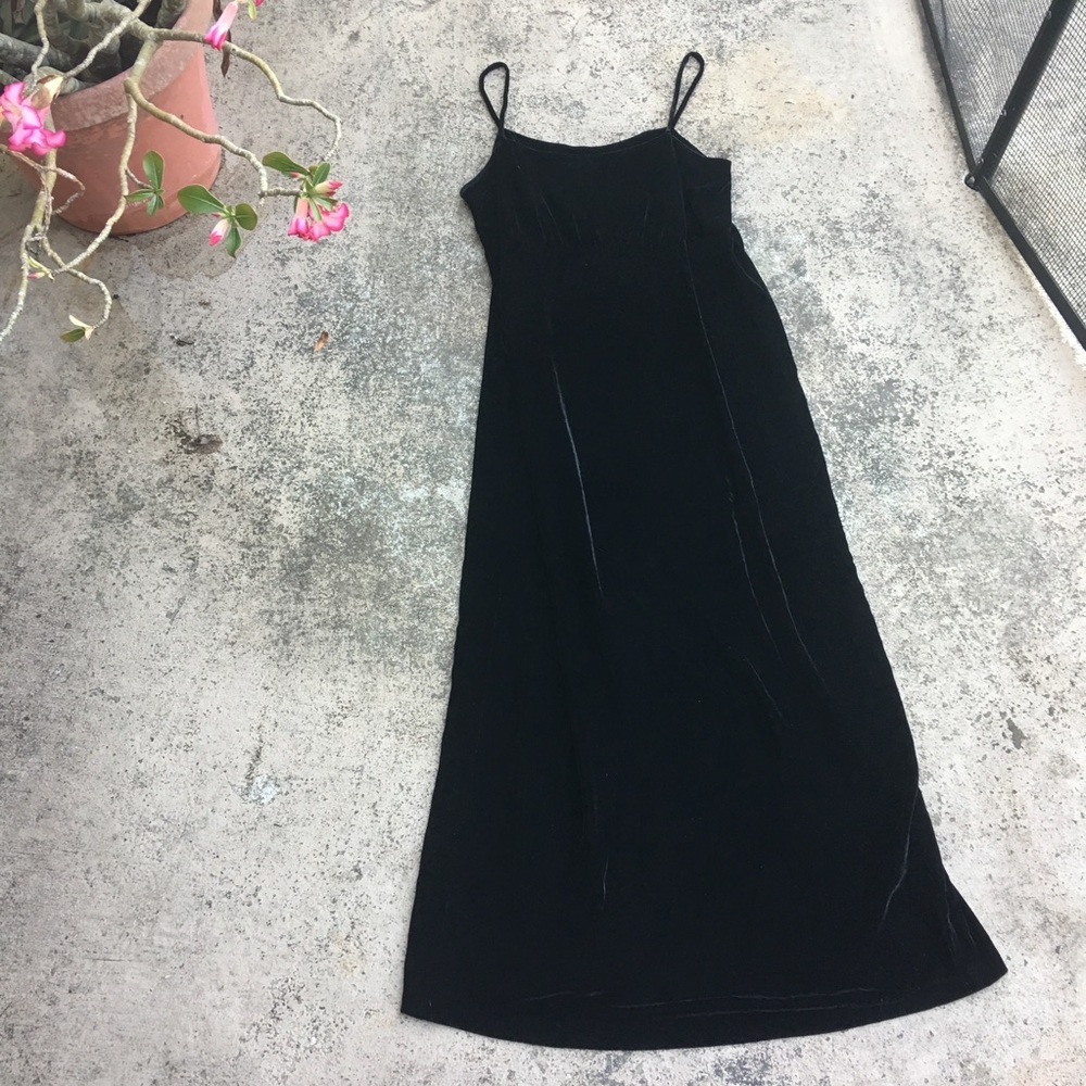Eileen Fisher Black Velvet Silk Velour maxi dress